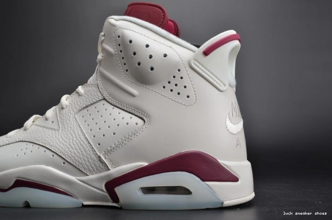 Cheap LUCY Jordan Retro white Maroon Air 6 384664-116 0708